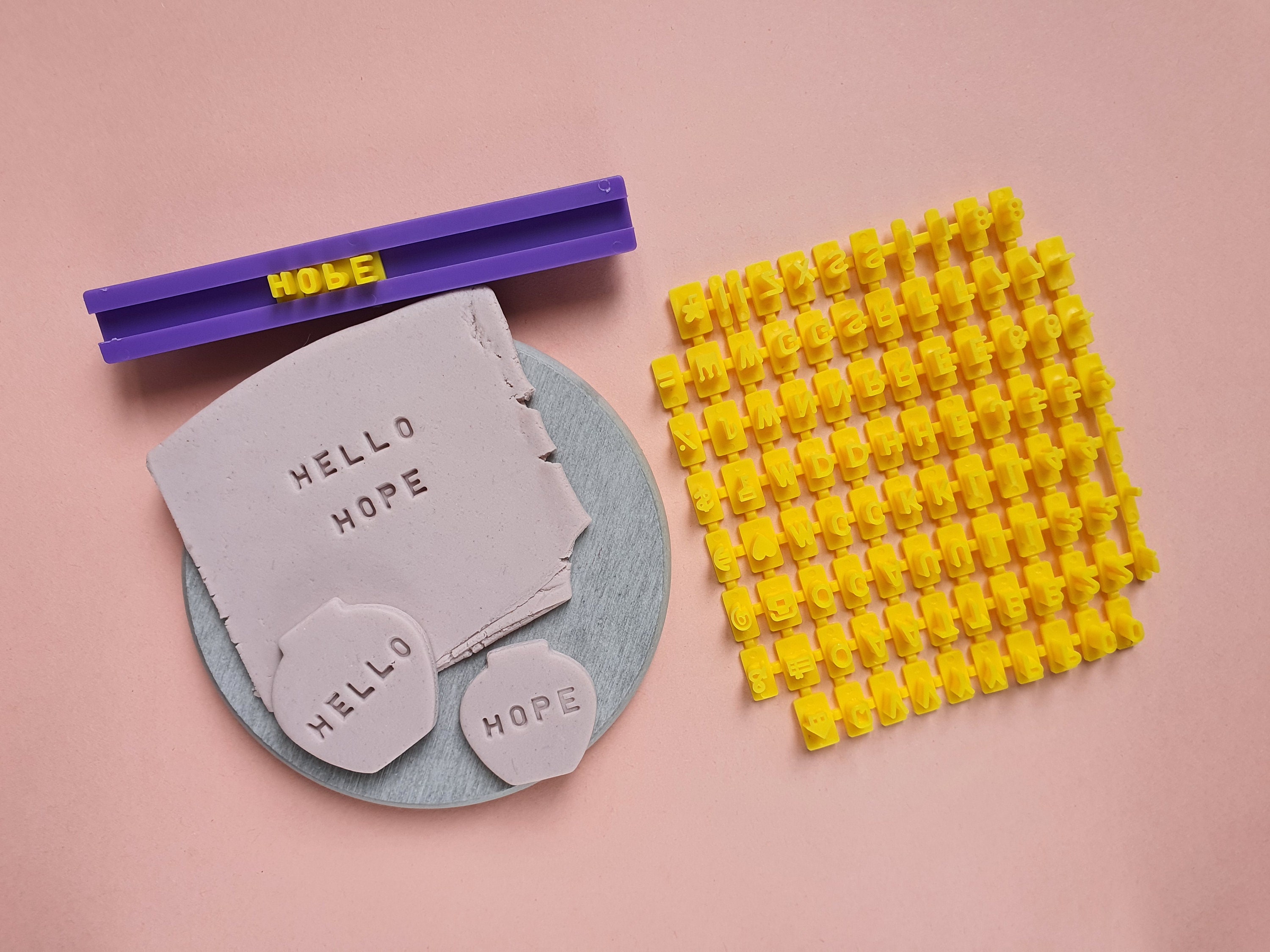Tampons en forme de lettres pour argile, outils en argile polymère, tampons  de poterie en petites lettres pour tampon à biscuits, loisirs créatifs