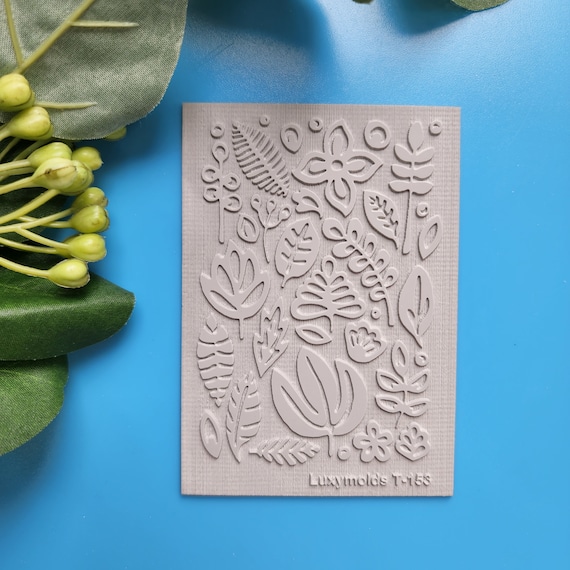 Polymer clay Texture tile Texture mat Clay stamp Polymer clay texture stencils "Flowers" T-153