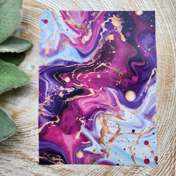 Fall Clay transfer paper / Image transfer paper for clay / Water soluble paper for polymer clay / Purple splatter pattern transfer sheets