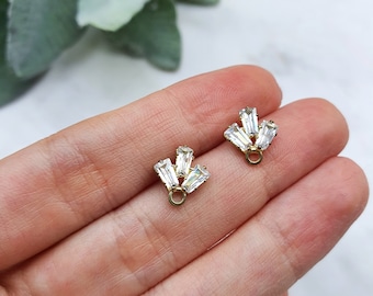 Zircon Earrings stud components Earrings findings DIY jewelry