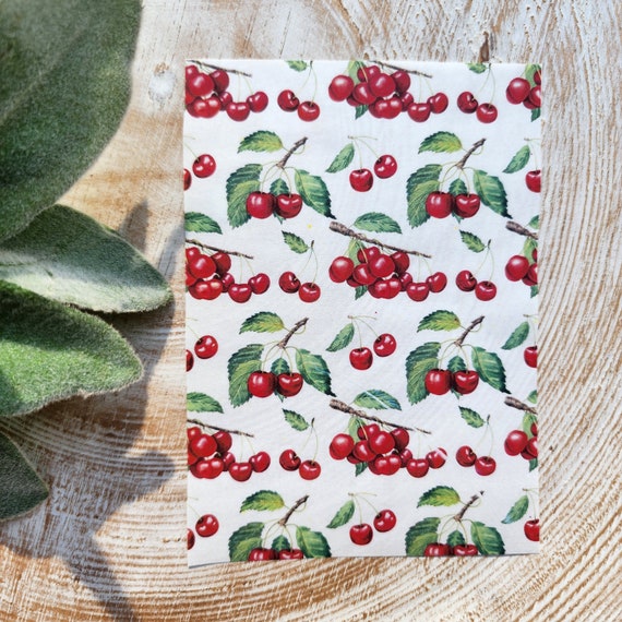 Clay transfer paper / Image transfer paper for clay / Water soluble paper for polymer clay / Cherry berry pattern transfer sheets