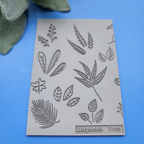 Polymer clay Texture tile Texture mat Clay stamp Polymer clay texture stencils "Plants" T-110