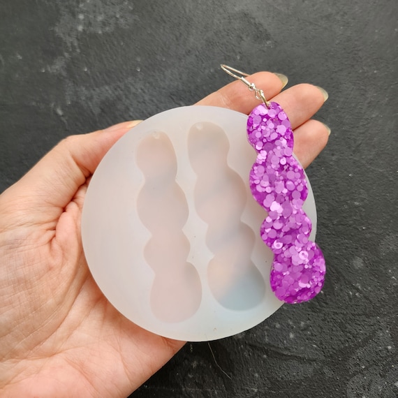 Silicone earrings mold / Silicone epoxy mold / Silicone UV resin molds / Abstract earrings silicone jewelry mold