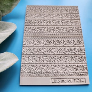 Polymer clay Texture tile Texture mat Clay stamp Polymer clay texture stencils &quot;Vintage&quot; design clay texture Rubber mat T-294