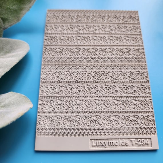 Polymer clay Texture tile Texture mat Clay stamp Polymer clay texture stencils "Vintage" design clay texture Rubber mat T-294