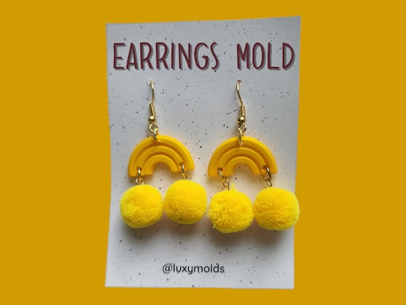 Silicone earrings mold/Silicone epoxy mold/Silicone earring moulds/Silicone UV resin molds/Rainbow silicone jewelry mold/Matte finished mold
