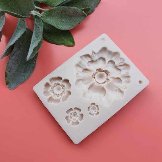 Silicone earrings mold "Flowers" mould for resin and polymer clay