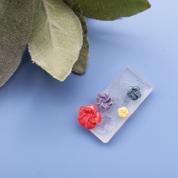 Silicone earrings mini mold "Flowers" for resin and epoxy