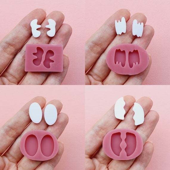 Silicone stud earrings mold Jewelry Resin mould for resin and epoxy
