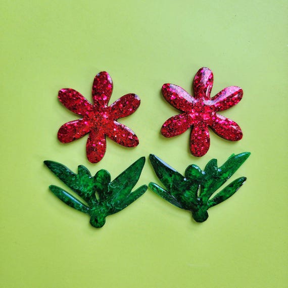 Silicone earrings mold Jewelry resin mold "Flowers" Botanic design epoxy mold