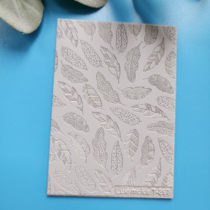 Polymer clay Texture tile Texture mat Clay stamp Polymer clay texture stencils &quot;Feather&quot; design clay texture Rubber mat T-397 Clay supplies