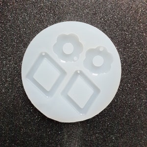 Silicone earring mold "Flower Rhombus" mould for resin and epoxy