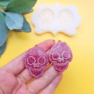 ハロウィーン「スカル」樹脂とエポキシ用のシリコンイヤリング型
