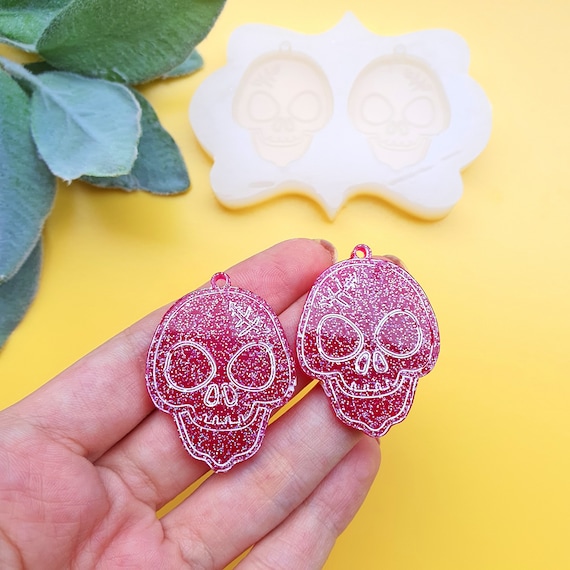 Halloween "Scull" Silicone earrings mold for resin and epoxy