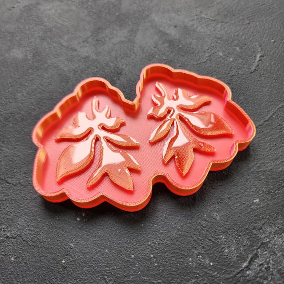 Glossy Earring Mold Blanks – Master Molds for Making Your Own Silicone Molds "Leaf Botanic design"