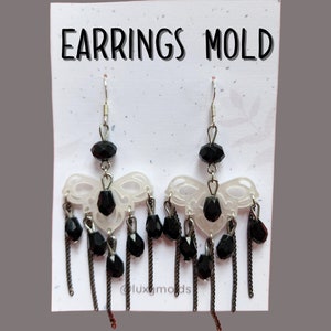 Silicone earrings mold / Silicone epoxy mold / Silicone UV resin molds / Dangle earrings silicone jewelry mold