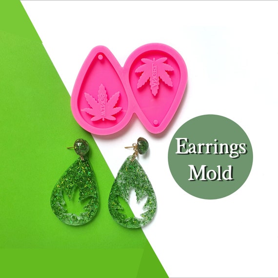 Earrings molds for resin Leaves silicone mold for epoxy