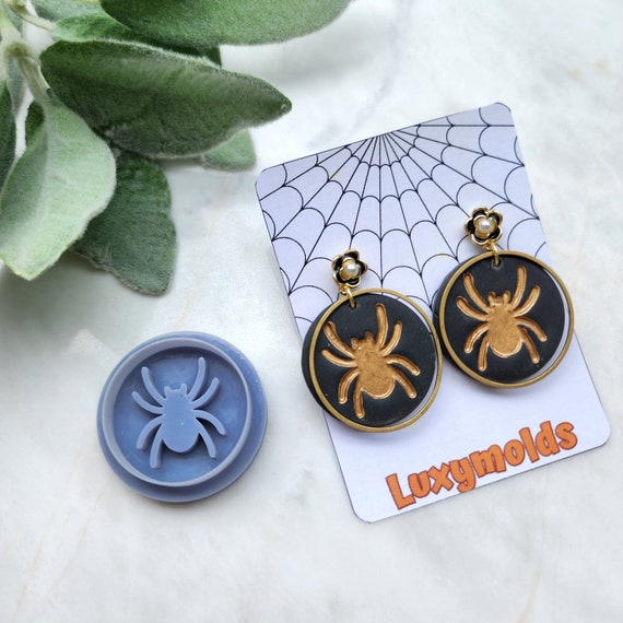 Halloween Polymer Clay cutters Stud earring clay cutters Earrings molds Polymer clay tool Spider sharp cutter stamp