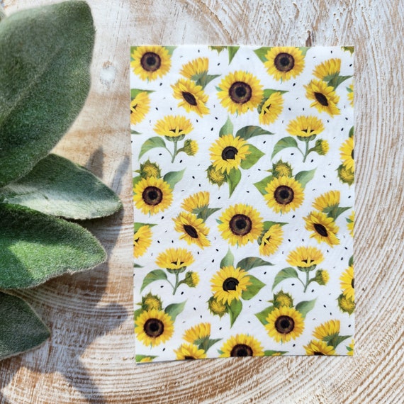 Clay transfer paper / Image transfer paper for clay / Water soluble paper for polymer clay / Sunflowers pattern transfer sheets
