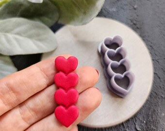 Valentine's day Polymer clay cutter "Heart dangle" Sharp cutters Clay supplies Clay texture Clay tools Polymer clay mold Earrings mold