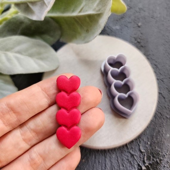 Valentine's day Polymer clay cutter "Heart dangle" Sharp cutters Clay supplies Clay texture Clay tools Polymer clay mold Earrings mold