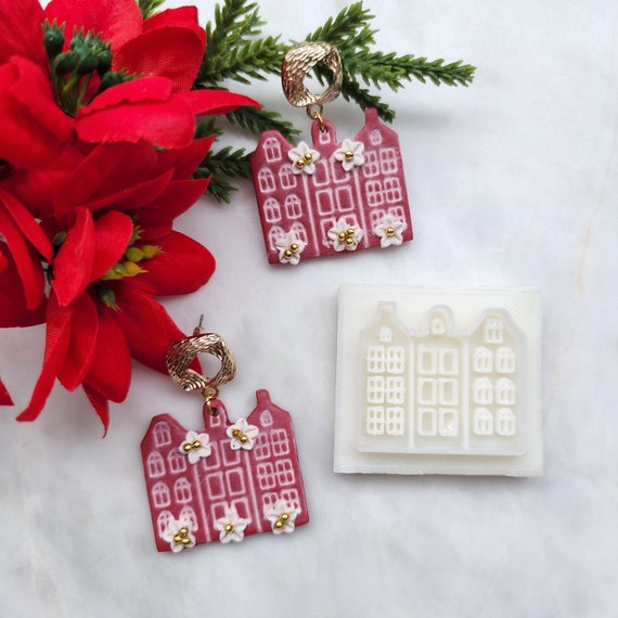 Clay cutters Polymer clay tools "House" earrings jewelry molds