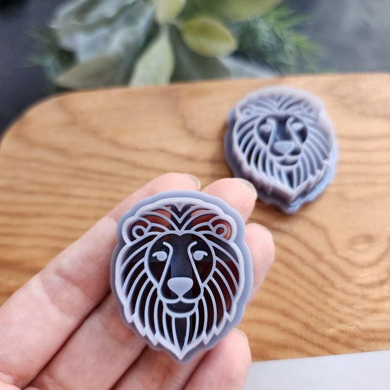 Polymer Clay cutters "Lion" animal Earrings molds Polymer clay tools sharp cutter stamp Jewelry earrings cutters cutters Clay supplies