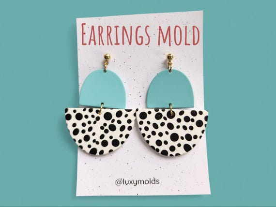 Silicone earrings mold / Silicone epoxy mold / Silicone UV resin molds / Geometry earrings silicone jewelry mold / Matte effect earring mold