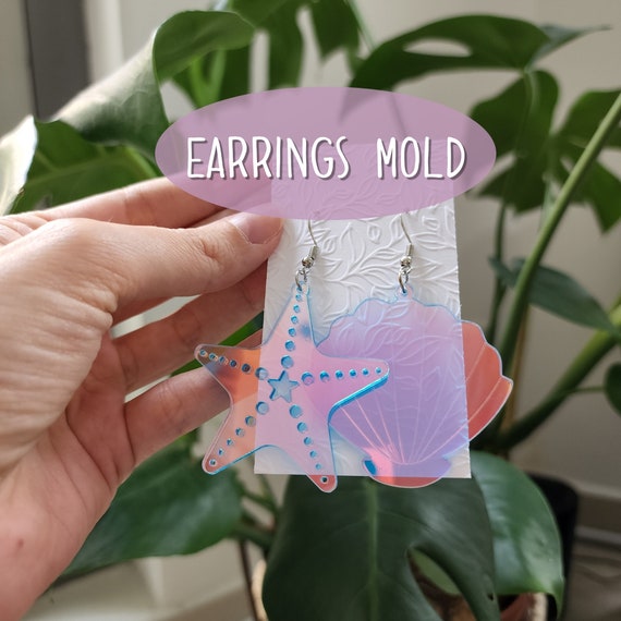 Silicone earrings mold "Sea star Shell" for resin and epoxy