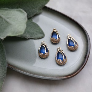 2 pcs Zircon charms pendants Crystal connectors Earrings components Earrings findings DIY Rhinestone Jewelry supplies Earrings parts