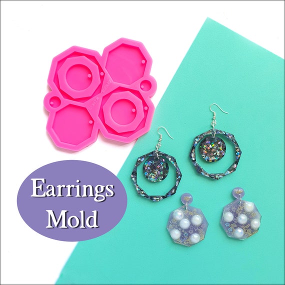 Silicone earrings mold for resin and epoxy