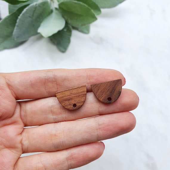 Wood Earring stud components Geometric studs Earrings findings DIY jewelry