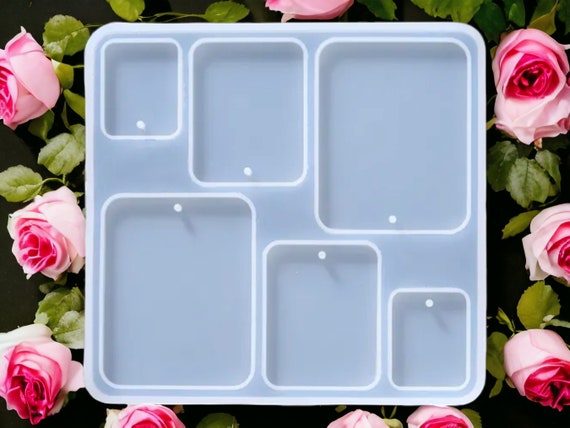 Silicone earrings mold /Silicone epoxy mold/Silicone earring moulds/Silicone UV resin molds/Geometry rectangle earring silicone jewelry mold