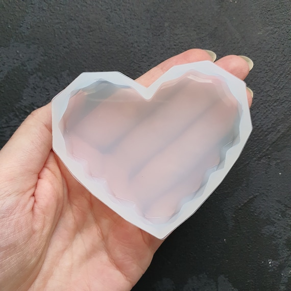 Heart Coaster silicone mold for Resin Epoxy Jesmonite 7.5 cm