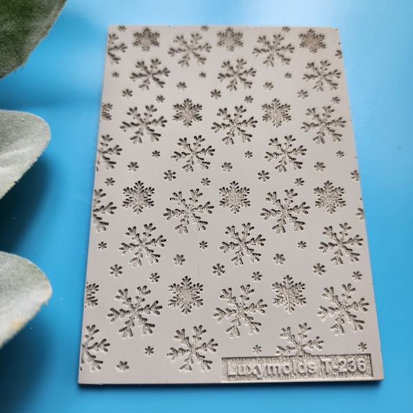 Polymer clay Texture tile Texture mat Clay stamp Polymer clay texture stencils "Winter holiday Snowflake Christmas" T-236