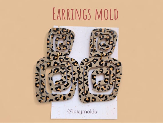 Silicone earrings mold / Silicone epoxy mold / Silicone UV resin molds / Abstract earrings silicone jewelry mold / Matte effect earring mold