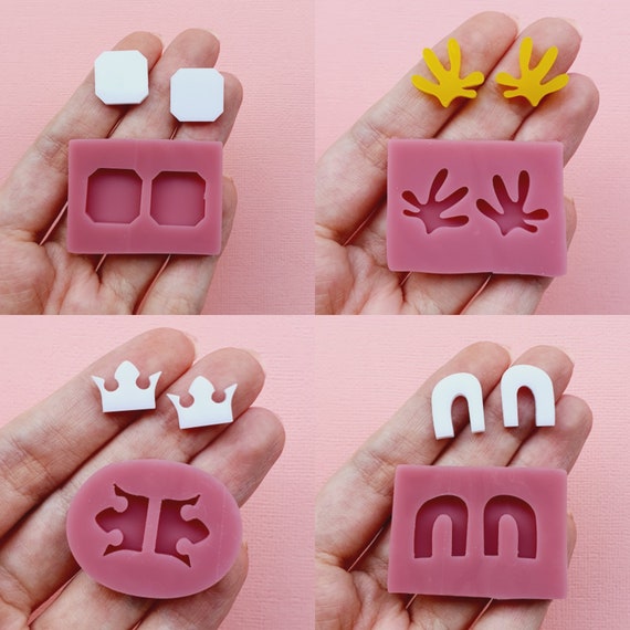 Silicone stud earrings mold Jewelry Resin mould for resin and epoxy