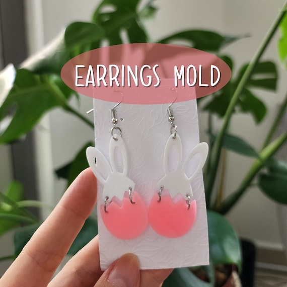 Silicone earrings mold "Easter bunny" for resin and epoxy
