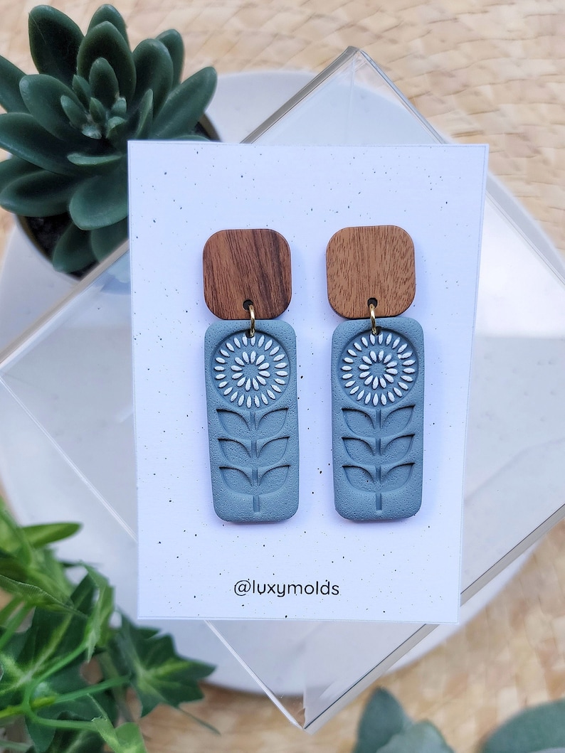 Polymer Clay cutters Flower Earrings sharp clay cutter stamp image 3