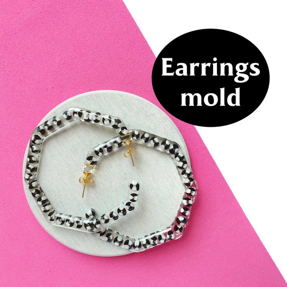 Silicone earrings mould for resin and epoxy 2 design in 1 mold  Jewelry mold