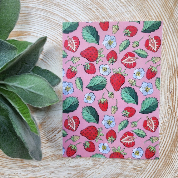 Clay transfer paper/ Image transfer paper/ Water soluble paper for polymer clay/Strawberry transfer sheets/ Transfer paper for clay