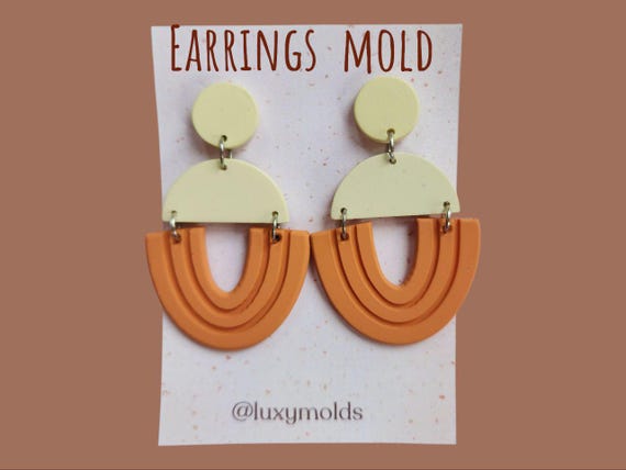 Silicone earrings mold / Silicone epoxy mold / Silicone UV resin molds / Geometry earrings silicone jewelry mold / Matte effect earring mold