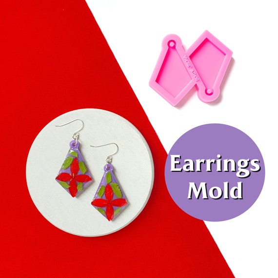 Earrings silicone mold for resin Geometry Rhombus silicone molds for epoxy