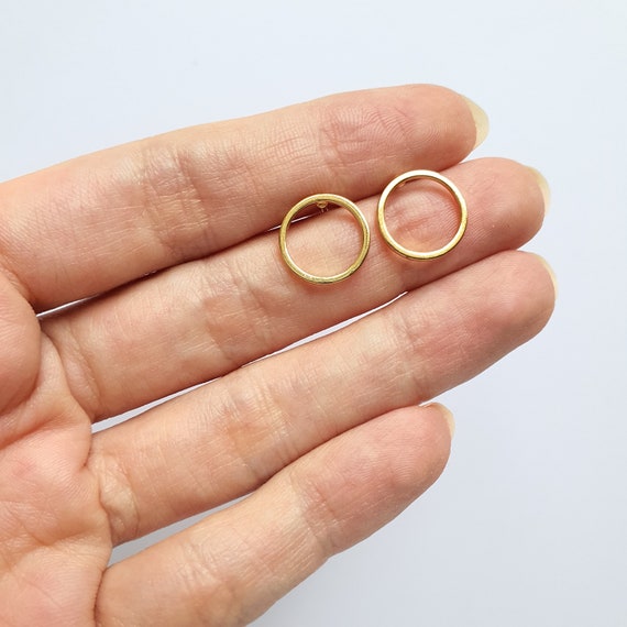 10 pcs Earrings stud components Circle Geometric Gold plated studs Earrings findings DIY jewelry 5 pairs 12 mm