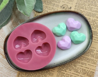 Molde de silicona para pendientes con forma de corazón, resina UV, epoxi y arcilla.