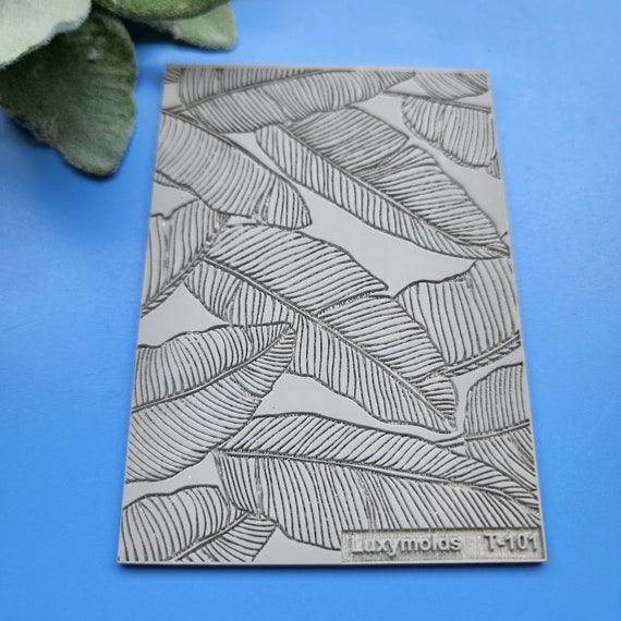 Polymer clay Texture tile Texture mat Clay stamp Polymer clay texture stencils "Leaves" T-101