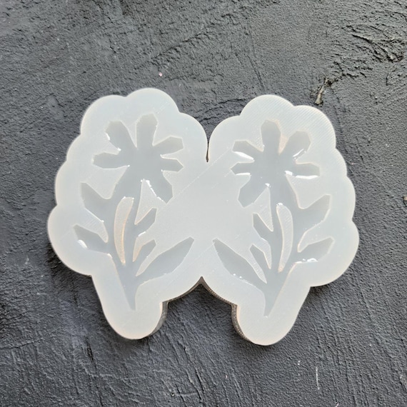 Silicone earrings mold Jewelry resin mold "Flowers" Botanic design epoxy mold