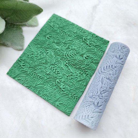 Polymer clay texture roller clay stamp 3D printed embossing Polymer clay tool Flower pattern roller Floral pattern texture Clay cutter