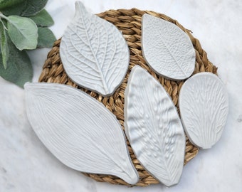 5 pcs set Polymer clay mold Silicone earrings mold "Leaves" Summer mold mould for polymer clay Polymer clay tool Clay cutter Clay texture