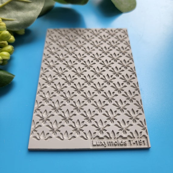 Polymer clay Texture tile Texture mat Clay stamp Polymer clay texture stencils "Flowers Lotus" T-191